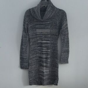 Women's Black And Gray Sweater Dress